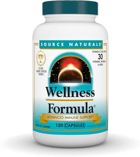 Source Naturals Wellness Formula Bio-Aligned Vitamins & Herbal Defense for Advanced Immune Support* - Dietary Supplement & Immunity Booster - 120 Capsules