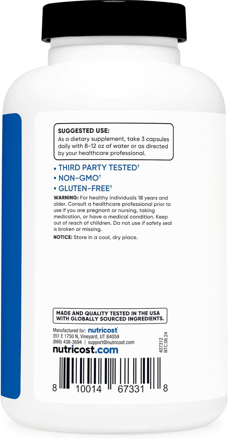 Nutricost Nitric Oxide Booster 2250Mg, 180 Capsules - 750Mg per Casule, 60 Servings - Gluten Free and Non-Gmo
