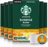 Starbucks K-Cup Coffee Pods, Starbucks Blonde Roast Coffee, Veranda Blend for Keurig Brewers, 100% Arabica, 6 Boxes (60 Pods Total)