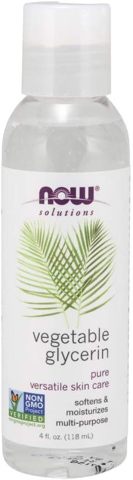 NOW Solutions, Vegetable Glycerin, 100% Pure, Versatile Skin Care, Softening and Moisturizing, 4-Ounce - Supply Center USA