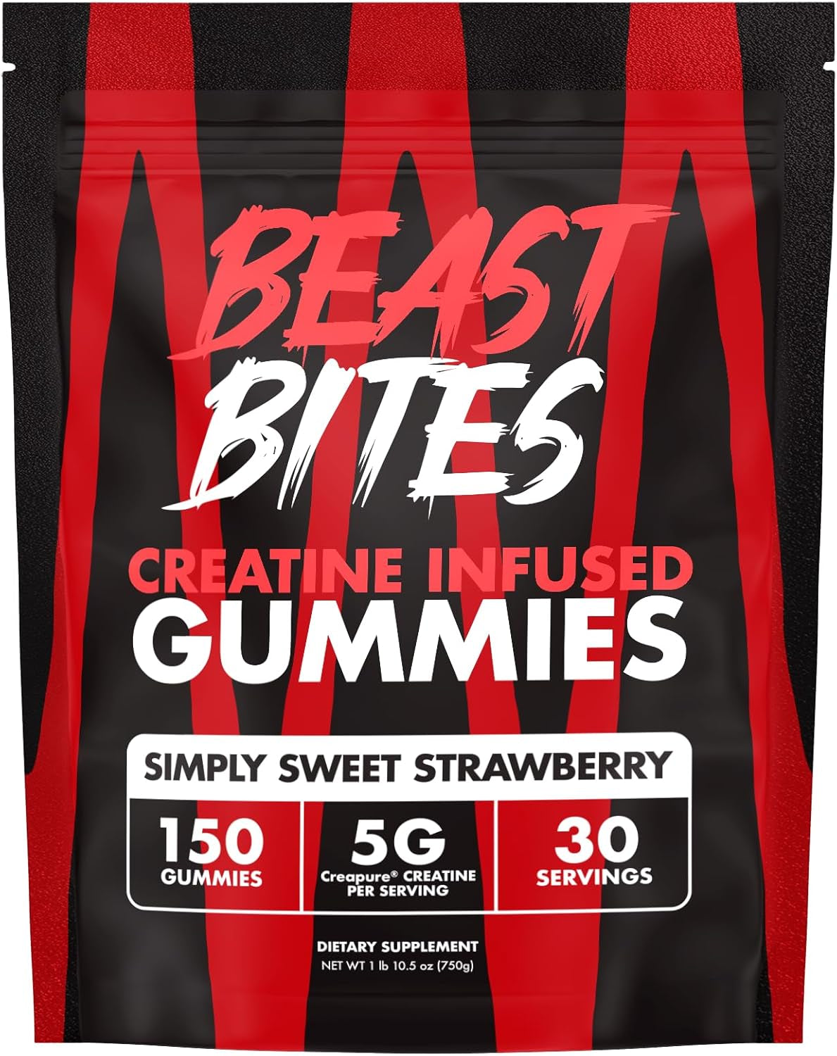 Creatine Gummies - 5G Creatine Monohydrate per Serving - No Sugar or Artificial Colors - Low-Calorie, Vegan & Halal - Made in the USA - 30 Servings