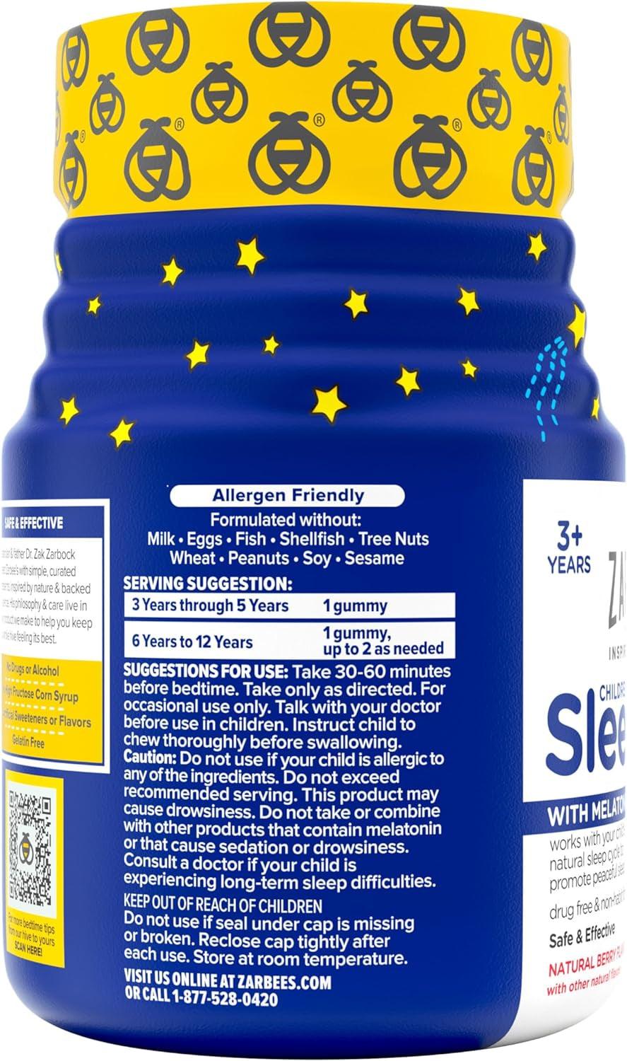 Kids 1Mg Melatonin Gummy; Drug-Free & Effective Sleep Supplement for Children Ages 3 and Up; Natural Berry Flavored Gummies; 50 Count - Supply Center USA