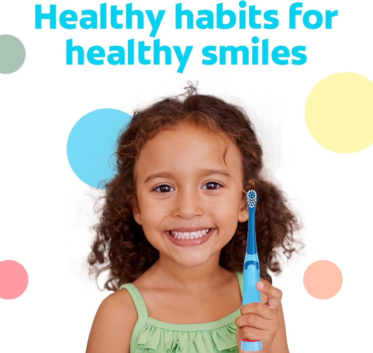 Colgate Kids Battery Powered Toothbrush, Kids Battery Toothbrush with Included AA Battery, Extra Soft Bristles, Flat-Laying Handle to Prevent Rolling, Bluey Toothbrush, 1 Pack