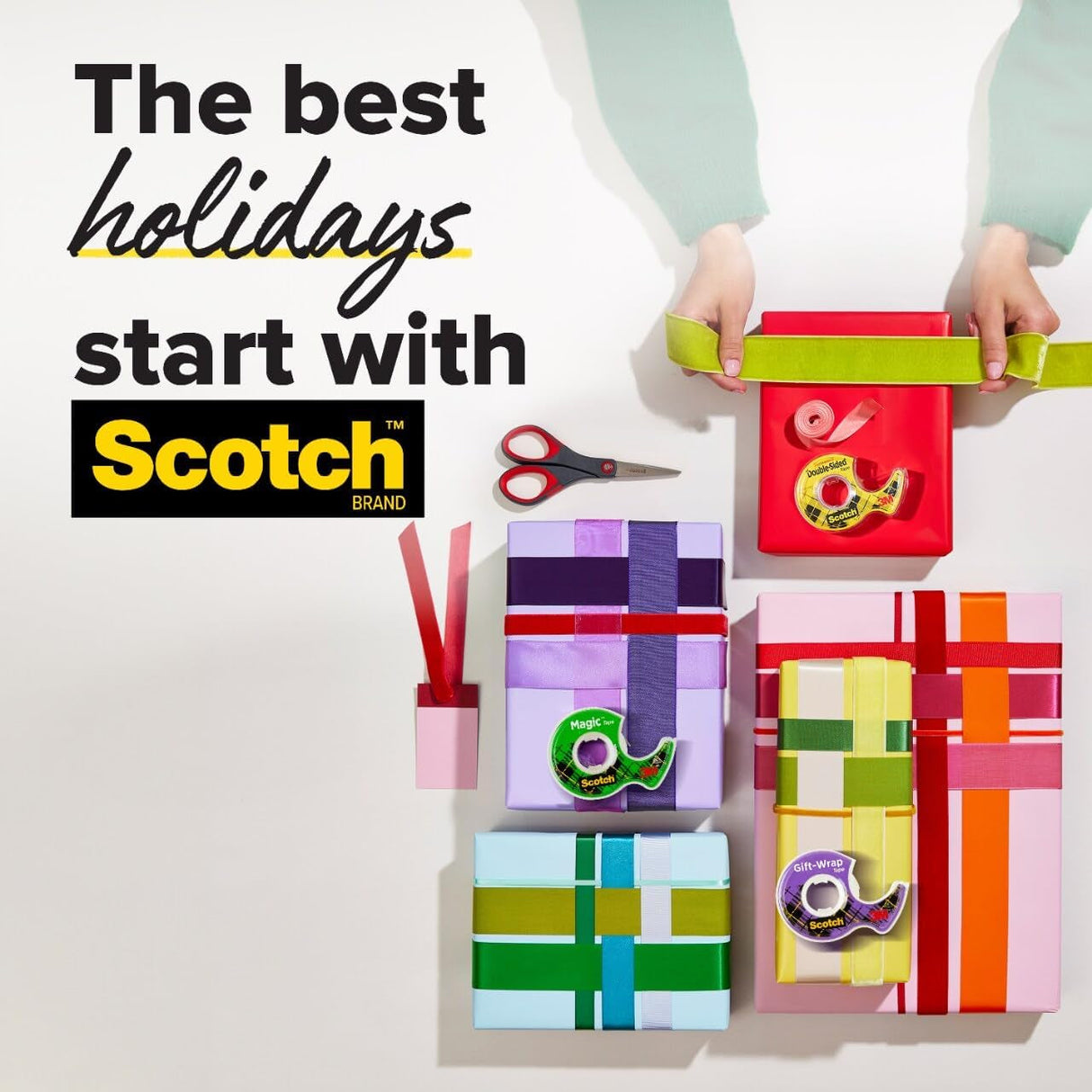 Scotch Gift-Wrap Tape, 2 Rolls, the Go-To Tape for Holiday Gift Wrapping, 3/4 X 600 Inches, Dispensered (15DM-2)