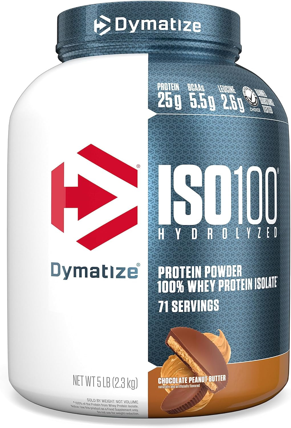 Dymatize ISO100 Hydrolyzed Protein Powder, 100% Whey Isolate, 25G of Protein, 5.5G Bcaas, Gluten Free, Fast Absorbing, Easy Digesting, Gourmet Vanilla, 20 Servings