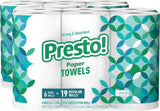 Amazon Brand - Presto! Flex-A-Size Paper Towels, 158 Sheet Huge Roll, 12 Rolls (2 Packs of 6), Equivalent to 38 Regular Rolls, White