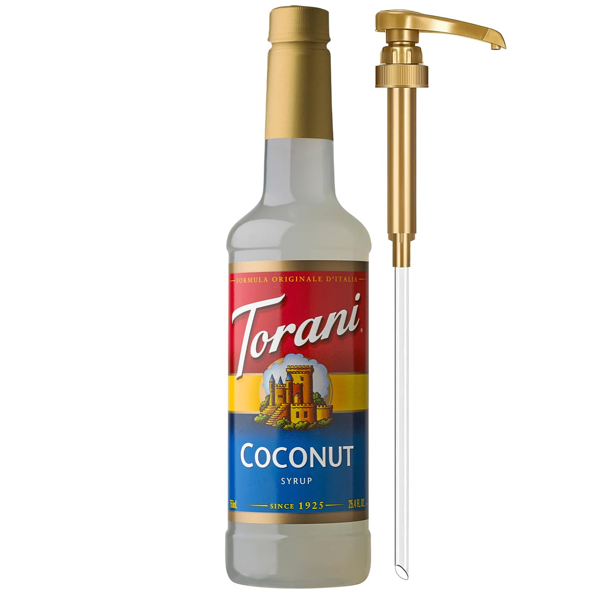 Torani Coffee Syrup, Vanilla Flavored Syrup for Drinks, Pump Included, 25.4 Fl Oz