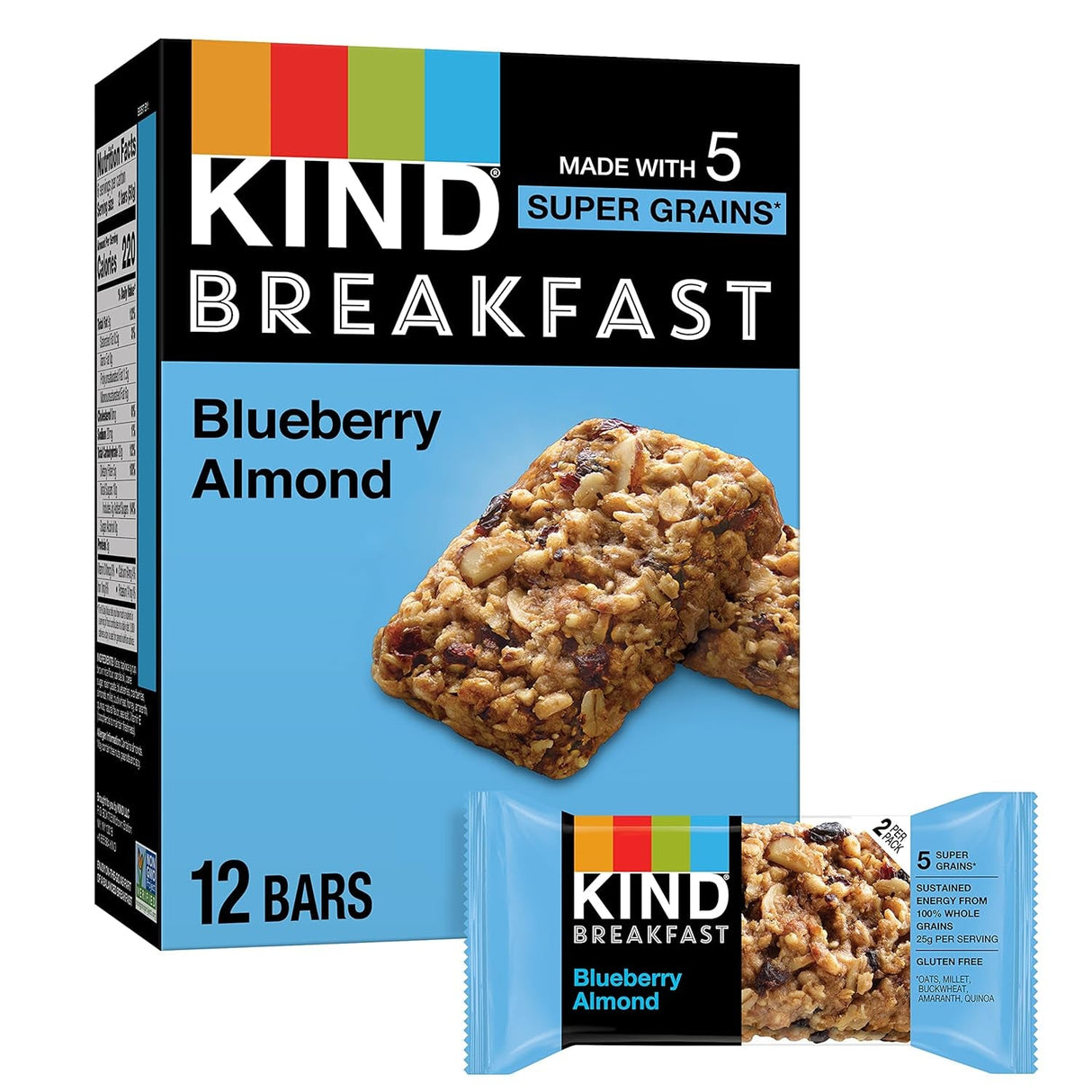 KIND Breakfast, Healthy Snack Bar, Peanut Butter Banana Dark Chocolate, Gluten Free Breakfast Bars, 8G Protein, 1.76 OZ Packs (6 Count)