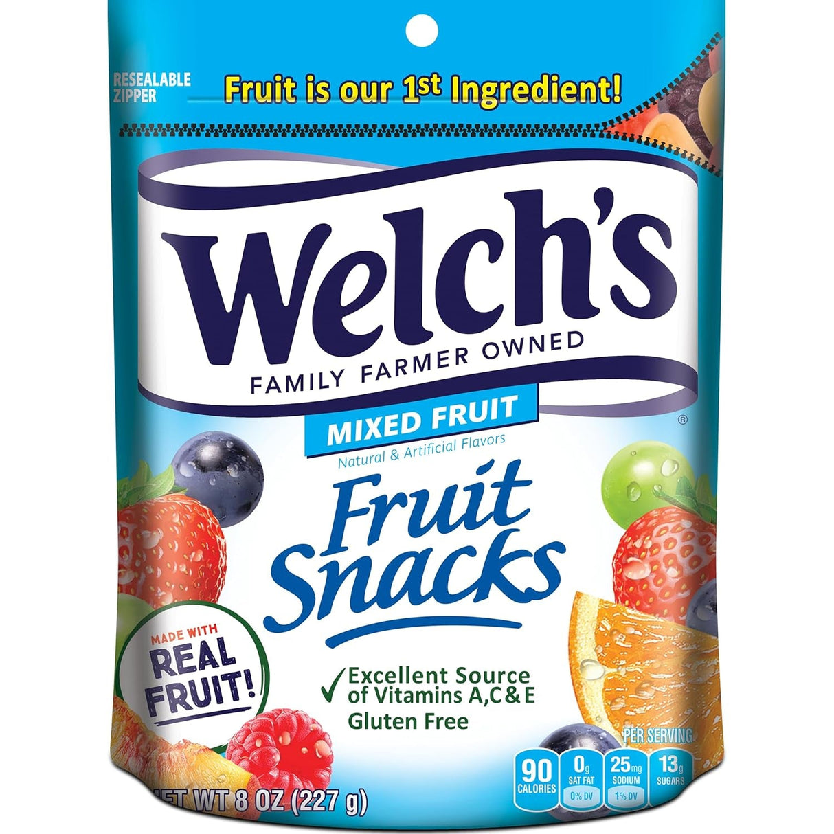 Welch’S Fruit Snacks, Mixed Fruit, Perfect Stocking Stuffer, Bulk Pack, Gluten Free, Individual Single Serve Bags, 0.8 Oz (Pack of 40)
