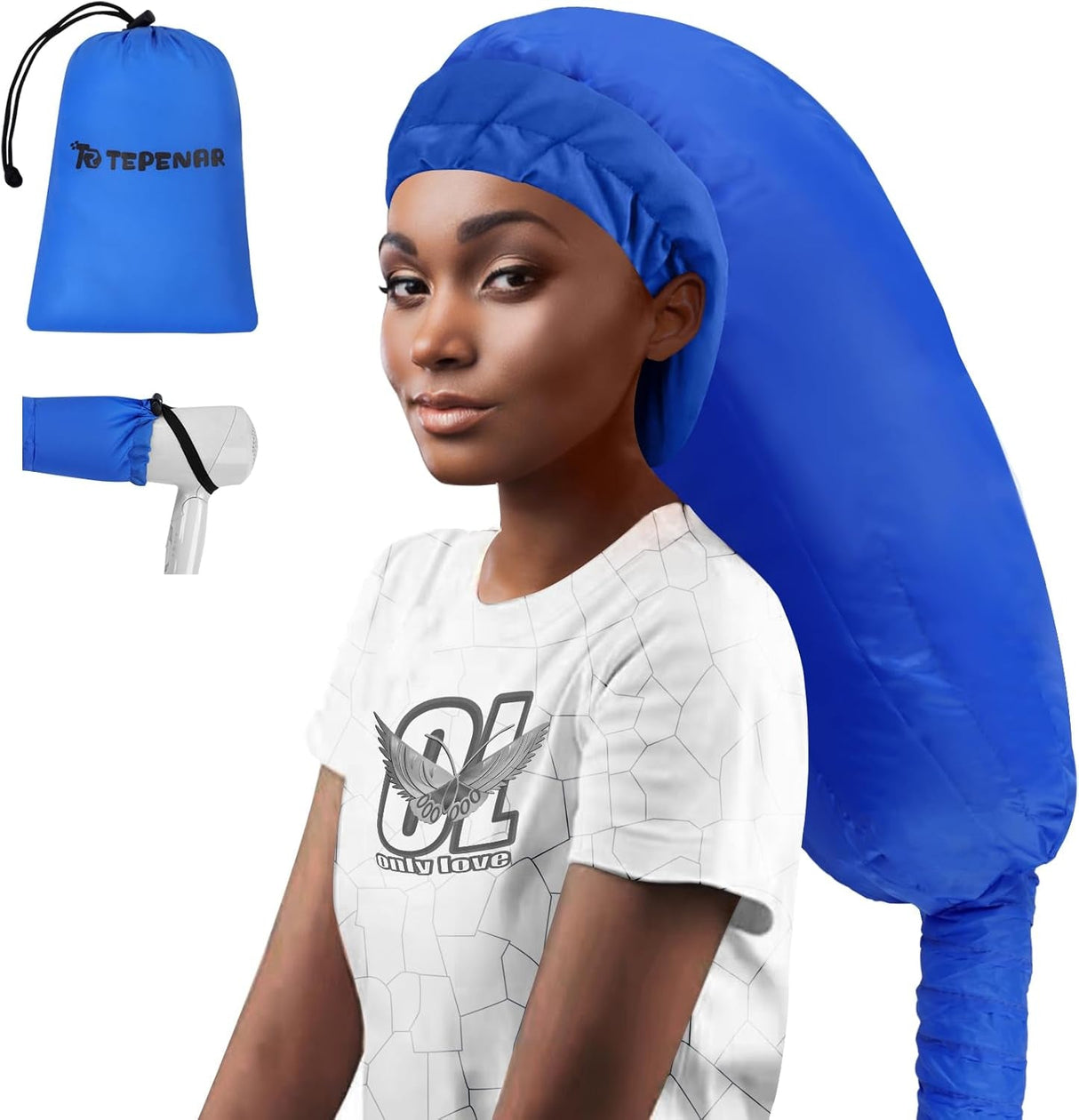 Bonnet Hair Dryer Attachment: Upgraded Extra Large Hooded Hair Dryer Adjustable Soft Blow Dryer Caps - Easy to Use for Natural Curly Textured Hair Care Styling Fast Drying