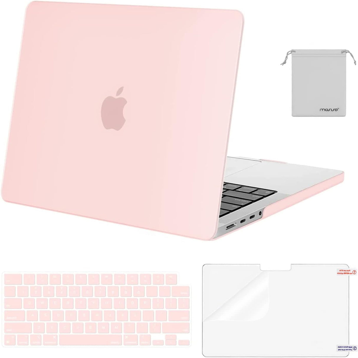 MOSISO Compatible with Macbook Pro 14 Inch Case 2024 2023 2022 2021 M4 M3 M2 M1 Pro Max A3112 A3185 A3401 A2918 A2992 A2779 A2442, Plastic Hard Shell&Keyboard Cover&Screen Film&Pouch, Black
