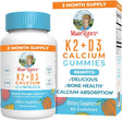 Maryruth Organics Calcium with Vitamin D & Vitamin K2, 2 Month Supply, Calcium Supplement Supports Bone Health & Joint Support, with Vitamins D3 K2 Gummies, Vegan, Non-Gmo, Gluten Free, 60 Count - Supply Center USA