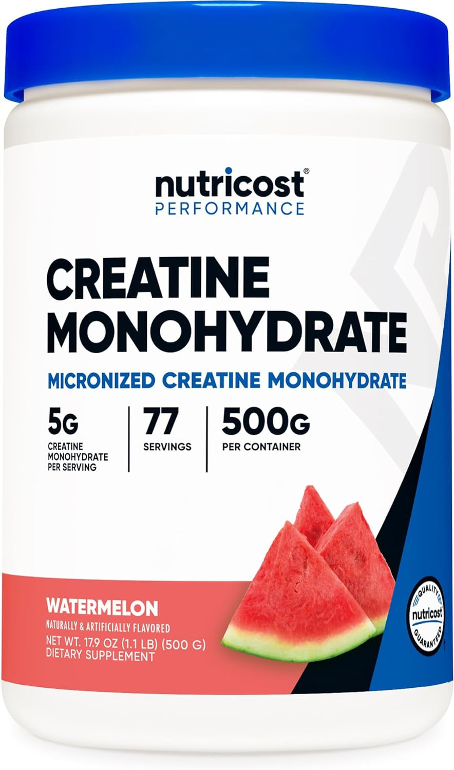 Nutricost Creatine Monohydrate Micronized Powder 500G, 5000Mg per Serv (5G) - Micronized Creatine Monohydrate, 100 Servings, 17.9 Oz