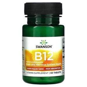 Swanson, B12, 5,000 mcg, 60 Tablets - HealthCentralUSA