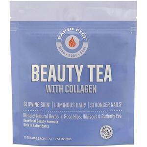 RAPIDFIRE, Beauty Tea with Collagen, Berries & Creme, 10 Tea Bag Sachets - Supply Center USA