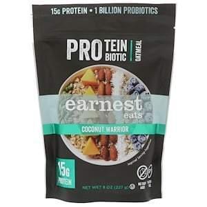 Earnest Eats, Protein Probiotic Oatmeal, Coconut Warrior, 8 oz (227 g) - Supply Center USA