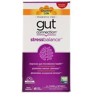 Country Life, Gut Connection, Stress Balance, 60 Vegan Capsules - Supply Center USA