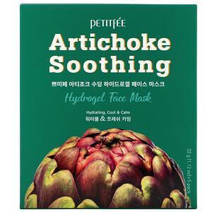 Petitfee, Artichoke Soothing, Hydrogel Beauty Face Mask, 5 Sheets, 1.12 oz (32 g) Each - Supply Center USA