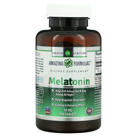 Amazing Nutrition, Melatonin, 10 mg, 250 Tablets - Supply Center USA