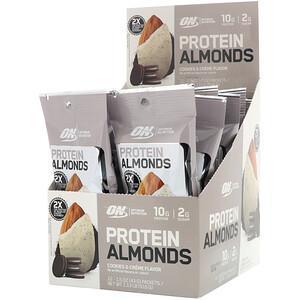 Optimum Nutrition, Protein Almonds, Cookies & Creme, 12 Packets, 1.5 oz (43 g) Each - Supply Center USA