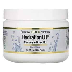 California Gold Nutrition, HydrationUP, Electrolyte Drink Mix Powder, Grape, 8 oz (227 g) - Supply Center USA