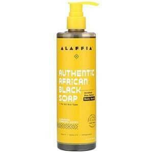 Alaffia, Authentic African Black Soap Body Wash, Charcoal Honey, 12 fl oz (354 ml) - Supply Center USA