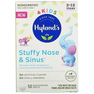 Hyland's, 4 Kids, Stuffy Nose and Sinus, 2-12 Years, 50 Quick-Dissolving Tablets - Supply Center USA