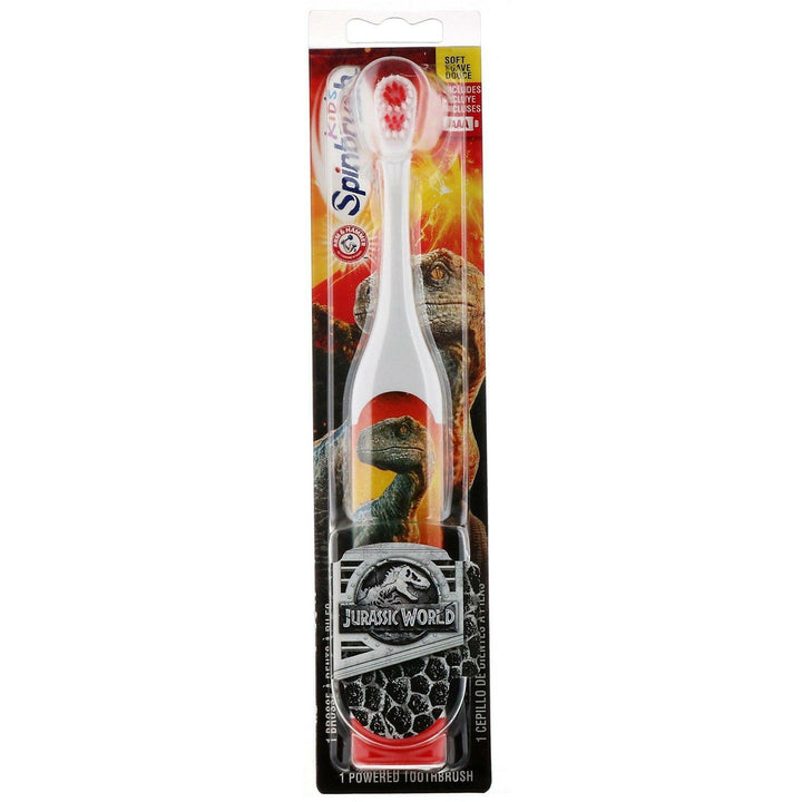 Arm & Hammer, Kid's Spinbrush, Jurassic World, Soft, 1 Battery Powered Toothbrush - HealthCentralUSA