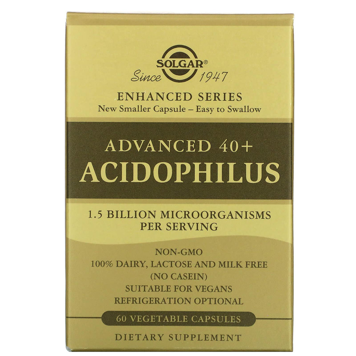 Solgar, Advanced 40+ Acidophilus, 60 Vegetable Capsules - Supply Center USA