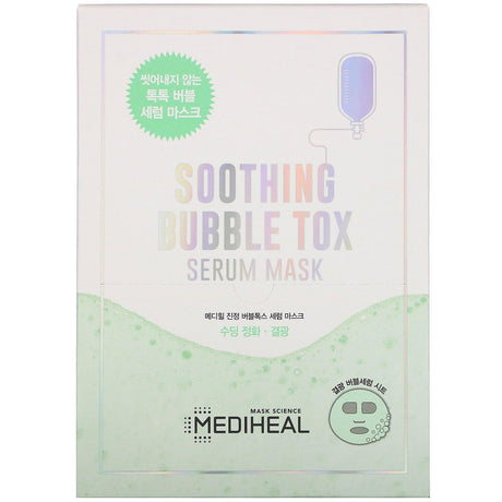 Mediheal, Soothing Bubble Tox Serum Beauty Mask, 10 Sheets, 18 ml Each - Supply Center USA