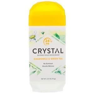 Crystal Body Deodorant, Invisible Solid Deodorant, Chamomile & Green Tea, 2.5 oz (70 g) - Supply Center USA