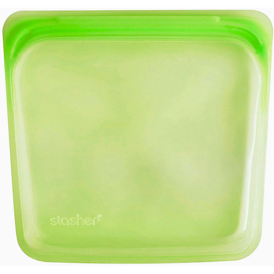 Stasher, Reusable Silicone Food Bag, Sandwich Size Medium, Lime, 15 fl oz (450 ml) - HealthCentralUSA