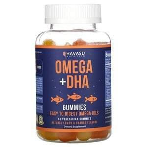 Havasu Nutrition, Omega + DHA Gummies, Natural Lemon & Orange, 60 Vegetarian Gummies - Supply Center USA