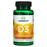 Swanson, Vitamin D3, 1,000 IU, 250 Capsules - Supply Center USA