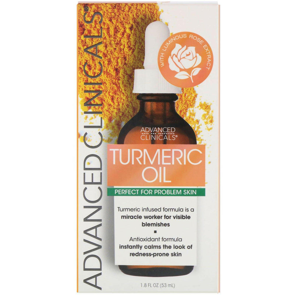 Advanced Clinicals, Turmeric Oil, Perfect for Problem Skin, 1.8 fl oz (53 ml) - HealthCentralUSA