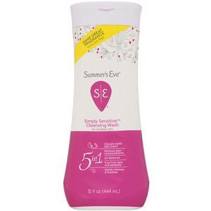 Summer's Eve, 5 in 1 Cleansing Wash, Simply Sensitive, 15 fl oz (444 ml) - HealthCentralUSA