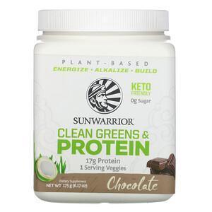 Sunwarrior, Clean Greens and Protein, Chocolate, 6.17 oz (175 g) - Supply Center USA