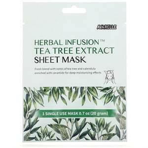 Avarelle, Herbal Infusion, Tea Tree Extract Beauty Sheet Mask, 1 Sheet, 0.7 oz (20 g) - Supply Center USA