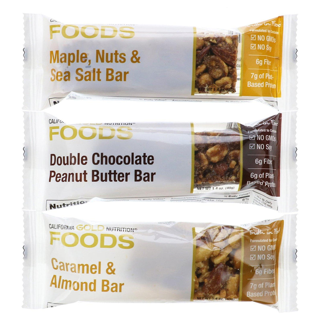 California Gold Nutrition, Foods, Sample Snack Bar Pack, 3 Bars, 1.4 oz (40 g) Each - HealthCentralUSA