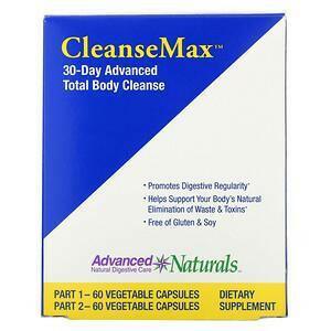 Advanced Naturals, CleanseMax, 30-Day Advanced Total Body Cleanse, 2 Bottles, 60 Vegetable Capsules Each - Supply Center USA