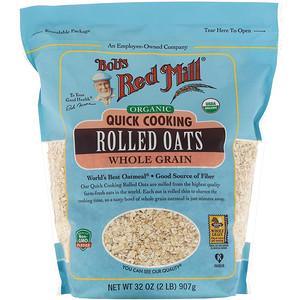 Bob's Red Mill, Organic, Quick Cooking Rolled Oats, Whole Grain, 32 oz (907 g) - HealthCentralUSA