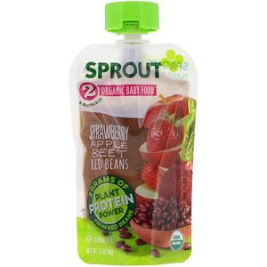 Sprout Organic, Baby Food, 6 Months & Up, Strawberry, Apple, Beet, Red Beans, 3.5 oz (99 g) - HealthCentralUSA