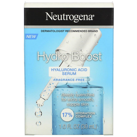 Neutrogena, Hydro Boost, Hyaluronic Acid Serum, Fragrance Free, 1.0 fl oz (30 ml) - Supply Center USA