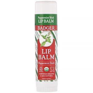 Badger Company, Lip Balm, Peppermint Stick, .60 oz (17 g) - Supply Center USA