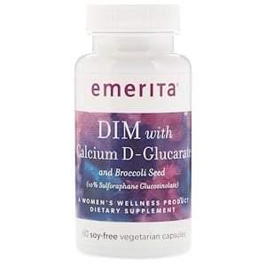 Emerita, DIM With Calcium D-Glucarate and Broccoli Seed, 60 Soy-Free Vegetarian Capsules - Supply Center USA