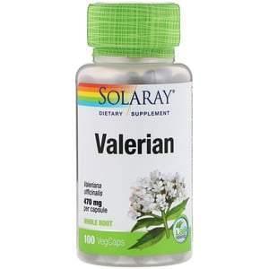 Solaray, Valerian, 470 mg, 100 VegCaps - Supply Center USA