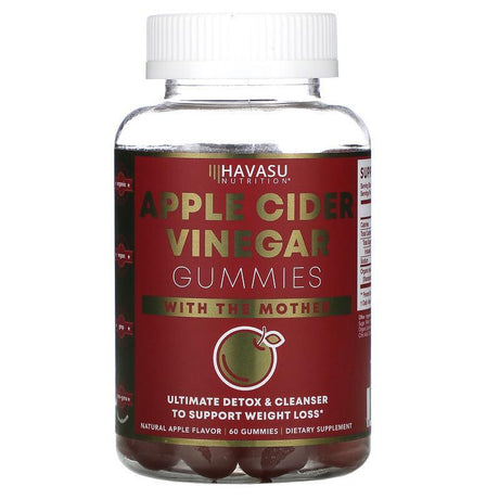 Havasu Nutrition, Apple Cider Vinegar Gummies with The Mother, Natural Apple, 60 Gummies - Supply Center USA