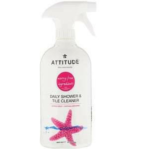 ATTITUDE, Daily Shower & Tile Cleaner, Citrus Zest, 27.1 fl oz (800 ml) - HealthCentralUSA