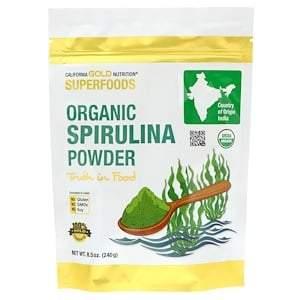 California Gold Nutrition, Superfoods, Organic Spirulina Powder, 8.5 oz (240 g) - HealthCentralUSA