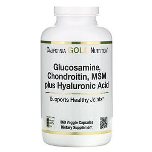 California Gold Nutrition, Glucosamine Chondroitin, MSM plus Hyaluronic Acid, 360 Veggie Capsules - Supply Center USA